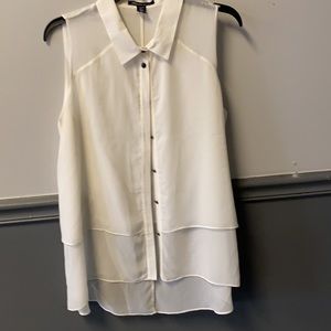 Light, super-soft sleeveless white shirt